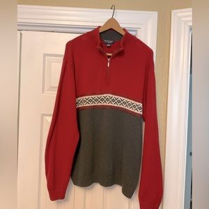 Men’s Roundtree & Yorke sweater! Sz L. Like new! Red & white & grey!
